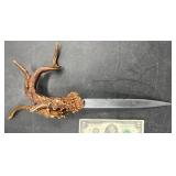 Fixed Blade Knife w Antler Handle