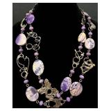 Modernist Shulmit Sterling Silver Beaded Necklace