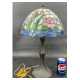 Stained Glass Lamp w Water Lily Design