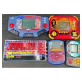 4 Electronic Handheld Games - Jeopardy, Hangman+