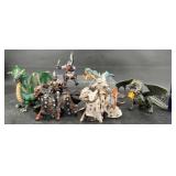 6 Dragons & Knight Riders Fantasy Action Figures