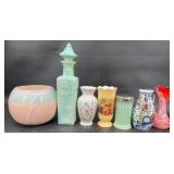 Vintage Vases, Decanter, Pitcher, Bowl  Jadeite+