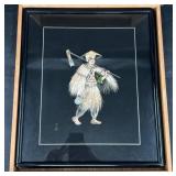 Framed Japanese Silk Embroidery Art, Bamboo Box