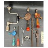 Vntg Hand Tools  Hand Braces, Egg Beater Drills+