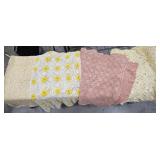 4 Large Vintage Lace Bedspreads, Assorted Sizes