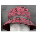 Coach Signature Burgundy Black Jacquard Bucket Hat