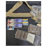 .22 Cal Ammunition Rounds, Cartridges w Ammo Belt