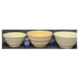 3 XL Vintage McCoy Oven Ware Mixing Bowls