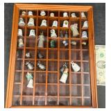 Thimbles Collection in Wood Display Case