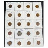 Indian Head Penny, War Nickel & 18 Wheat Pennies