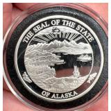Seal of Alaska 1oz .999 Fine Silver Medallion