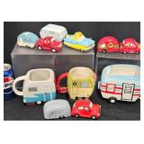 Vintage Camper Kitchen Decor - S&P, Mugs, Pot