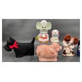 6 Vintage Coin Piggy Banks  Wade English +