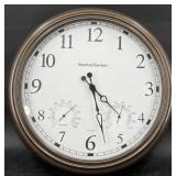 Smith & Hawken Wall Clock w Thermometer +