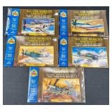 5 Vintage AHM WW2 Fighter Aircraft Model Kits
