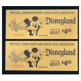 2Vntg Disneyland Main Gate $4 Admission Tickets