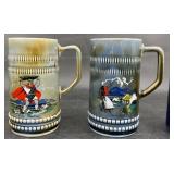 2 Vintage Wade Irish Porcelain Steins