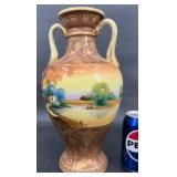 Antique Nippon Moriage Vase w Grapevine Motif
