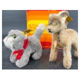 2 Steiff Plush Toys  Kitty Cat & Rocky the Goat