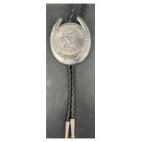 Western-StyleBolo Tie w 1977 Dollar Coin Concho