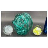Decorative Art Glass-Infinity Knot Sculpture, Orbs