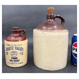 2 Vintage Stoneware Whiskey Jugs - McCormick +