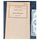 Vintage 1942 War Dept Dental Technician Manual