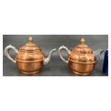 2 VntgRochester Stamping WorksCopper Tea Pots