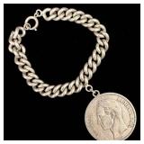 VntgVenezuelanBolívarSilver Coin Charm Bracelet