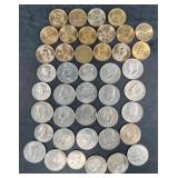 21 Dollar Coins & 21 Older Kennedy Half-Dollars