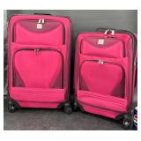 New 2-Piece Set Pink Suitcases w Spinner Wheels