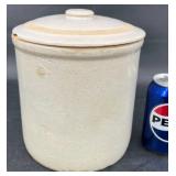 Vintage Stoneware Crock w Lid