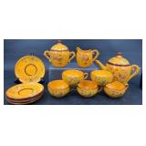 Vintage Hand-painted ItalianTea Set Floral Design