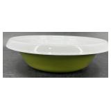 Vintage Housemates Avocado Green Enamel Bowl