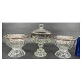 2 Vintage Shrimp Bowls & Compote Candy Dish