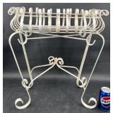 Vintage Wrought Iron Basket Plant Stand