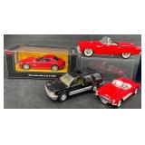 4 Diecast Model Cars - Mercedes-Benz, Corvette +
