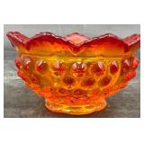 Vintage Fenton Hobnail Amberina Fairy Lamp Base