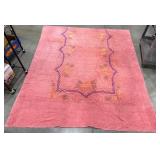 Vintage Pink Chenille Bedspread w Floral Design