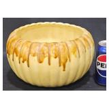 Frank Moreno Large Yellow & Brown Pottery Bowl