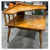 Vintage Wooden 2-Tiered Corner Table