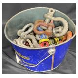 Bucket of Assorted Rigging Shackles