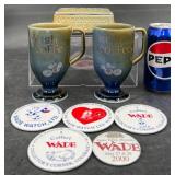 2 Vintage Wade Irish Coffee Mugs & Trinket Box +