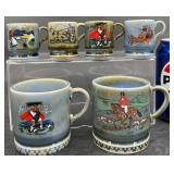 6 Vntg Wade Irish Porcelain Mugs - Mini & Regular