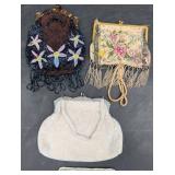 3 Vintage Beaded Purses - Lucite, Broadway +
