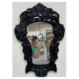 Beautiful Black Lacquered Etched Mirror