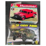 2 Vintage Revell Model Kits-1953 Chevy & Hummer