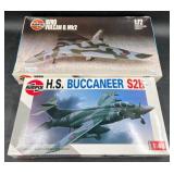2 Vintage Airfix Model Kits-Avro Vulcan, Buccaneer