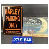 2 Metal Signs & Mini 2THE-BAR License Plate