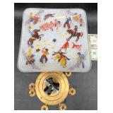 Vintageï¿½Glass Cowboy Rodeo Ceiling Light Fixture